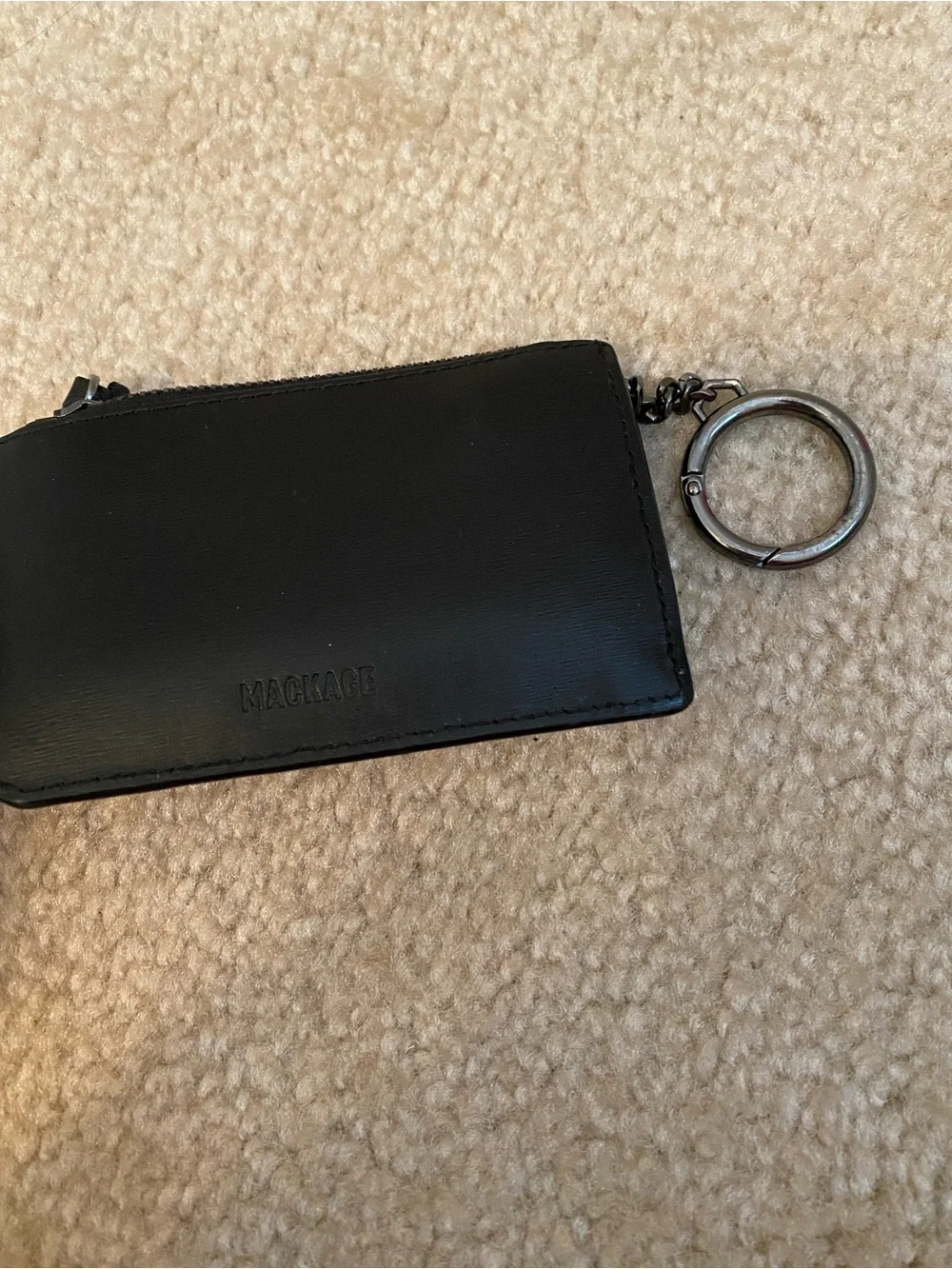Mackage Zip Card Case With Keychain Black.